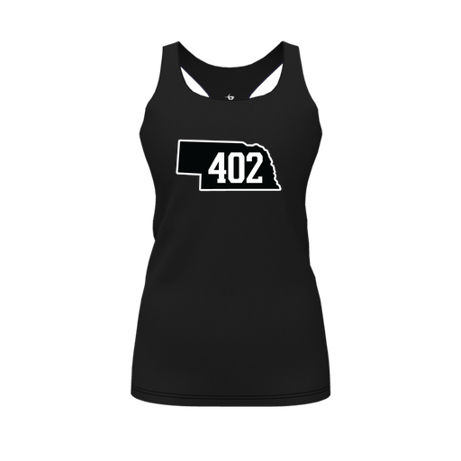 [FT0TRBBK-FYS-LOGO2] Decker Racerback Tank Top (Female Youth S, Black, Logo 2)
