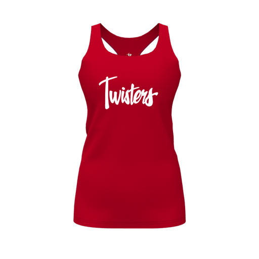 [FT0TRBRD-FYS-LOGO1] Decker Racerback Tank Top (Female Youth S, Red, Logo 1)