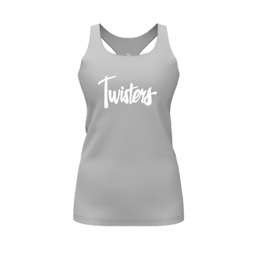 [FT0TRBGY-FYS-LOGO1] Decker Racerback Tank Top (Female Youth S, Gray, Logo 1)