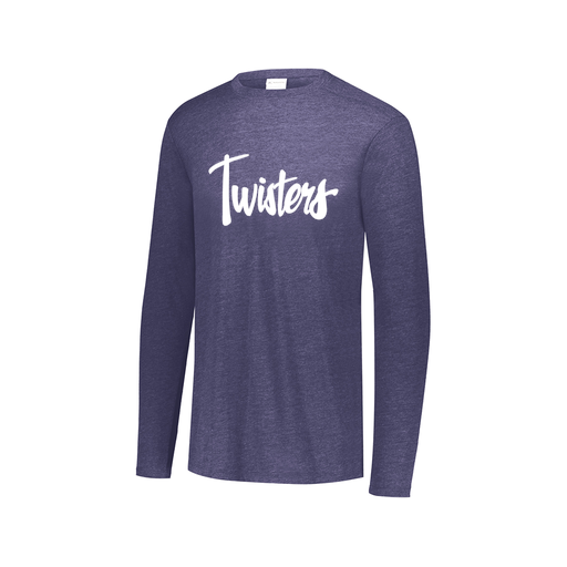 [FTLCUBNV-AXS-LOGO1] Decker Men's Tri-Blend T-Shirt - Long Sleeve (Adult XS, Navy, Logo 1)