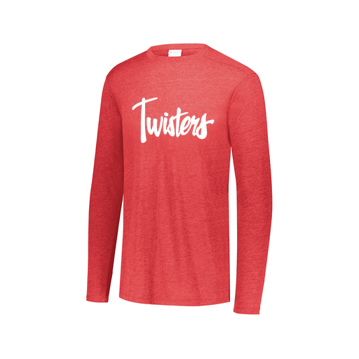 [FTLCUBRD-AXS-LOGO1] Decker Men's Tri-Blend T-Shirt - Long Sleeve (Adult XS, Red, Logo 1)