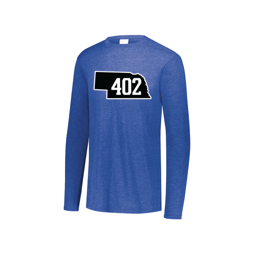 [FTLCUBRY-YS-LOGO2] Decker Youth Tri-Blend T-Shirt - Long Sleeve (Youth S, Royal, Logo 2)