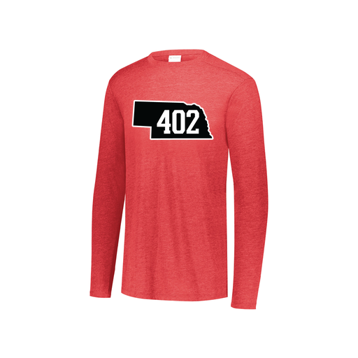 [FTLCUBRD-YS-LOGO2] Decker Youth Tri-Blend T-Shirt - Long Sleeve (Youth S, Red, Logo 2)