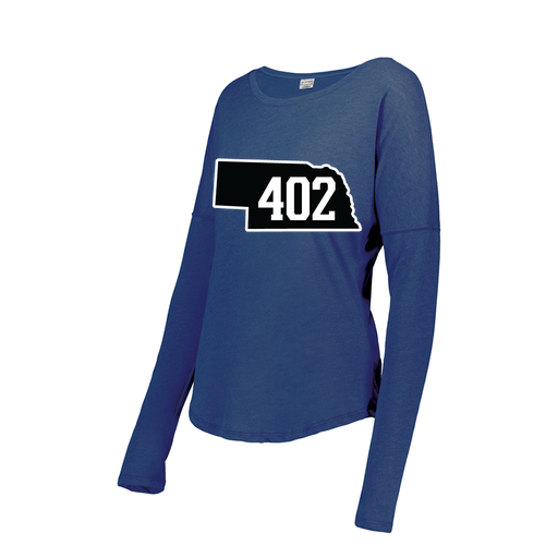 [FTLCUBRY-FAXS-LOGO2] Decker Women's Tri-Blend T-Shirt - Long Sleeve (Female Adult XS, Royal, Logo 2)