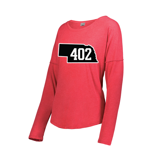 [FTLCUBRD-FAXS-LOGO2] Decker Women's Tri-Blend T-Shirt - Long Sleeve (Female Adult XS, Red, Logo 2)